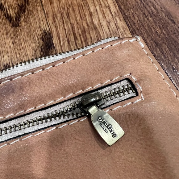 PRATESI Firenze Women’s Hand Bag Clutch Wristlet Leather Suede Brown - Picture 3 of 9